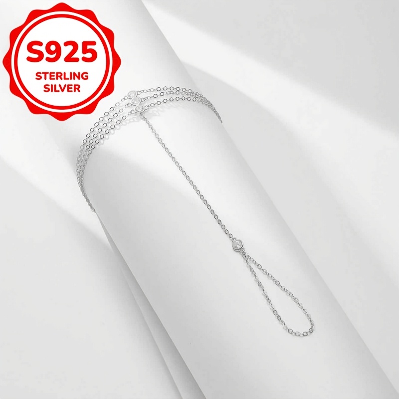 Women's S925 Pure Silver Light Luxury Chain Finger Bracelet
